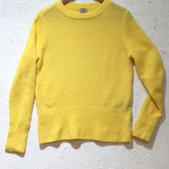 H&M wool alpaca  blend soft yellow knit sweater M - Picture 1 of 5